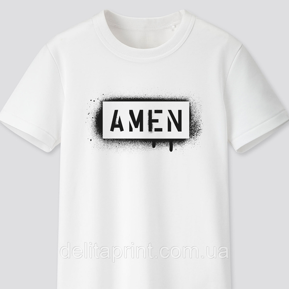 Футболка з християнським принтом "Амінь" Amen FH-1
