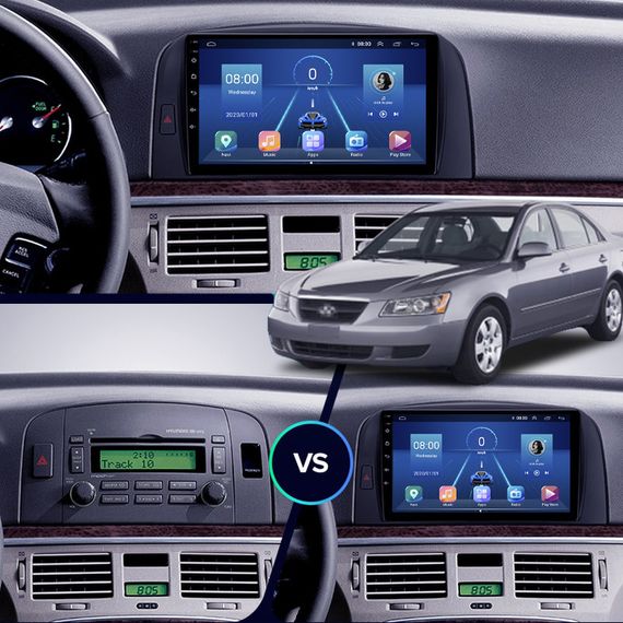 Штатная магнитола 9" Lesko для Hyundai Sonata V (NF) 2004-2010 Top 4/32 4G WiFi GPS Хюндай | Зображення 2