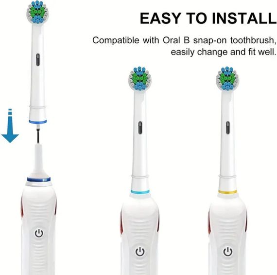 Змінні насадки для електричної зубної щітки Oral-B 4 шт., підходять для Precision Clean, Advance Power та ін. | Зображення 5