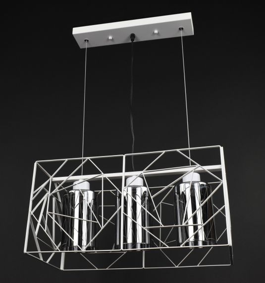 Люстра підвісна LOFT на 3 лампочки 27766 Білий 30-100х25х48 см.