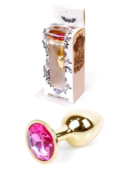 Анальна пробка - Jewellery Gold Plug Pink sexstyle