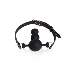 Кляп силіконовий Art of Sex - Balls, екошкіра, чорний