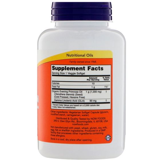 Масло вечерней примулы NOW Foods Evening Primrose Oil 1000 mg 90 Veg Caps | Зображення 1