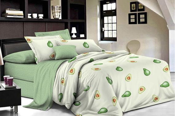 Комплект постільної білизни SoundSleep Avocado бязь Двоспальний 175х215 см молочний (2800004649889)