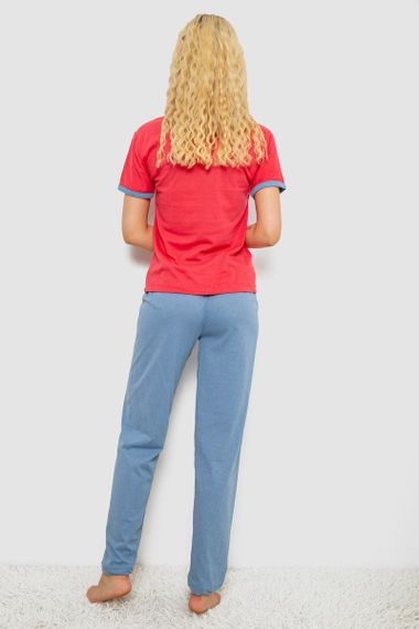 Пижама женская с принтом, цвет малиновый, 243R20262 | Зображення 3