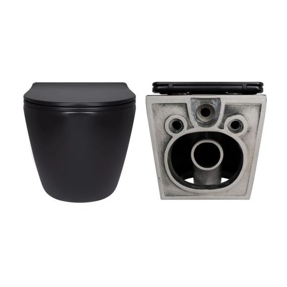 Комплект Qtap Robin Matt Black 2 в 1: унитаз подвесной Ultra Quiet QT13332381АSMB + биде подвесное QT1355046FMB | Зображення 4