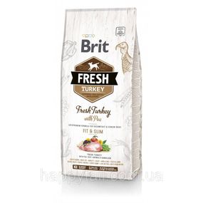 Сухой корм Brit Fresh Turkey with Pea Fit & Slim для пожилых собак и при избыточном весе, индейка и горох, 12 кг