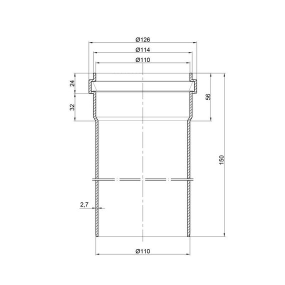 Труба PPR каналізаційна TA Sewage 110х2,7, 0,15 м TASPIPP150110 | Зображення 1