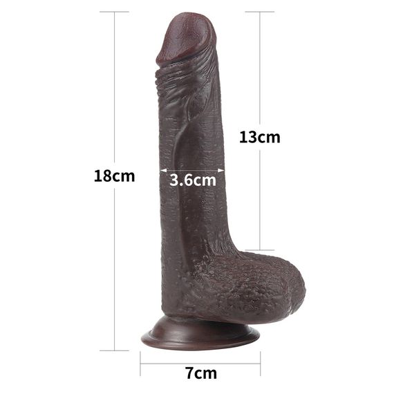 Фаллоимитатор - Sliding-Skin Dual Layer Dong 7" Black sexstyle | Зображення 2