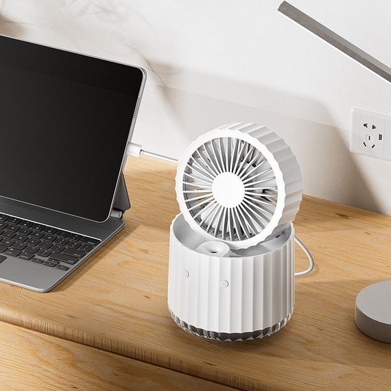 Настільний вентилятор Rapid Cooling 3in1 з водяним охолодженням і підсвічуванням 1200 mAh White | Зображення 4