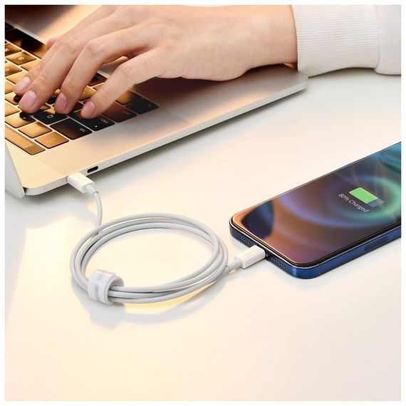 Дата кабель USB-C to Lightning 2.0m 20W white Baseus (CATLYS-C02) | Зображення 5