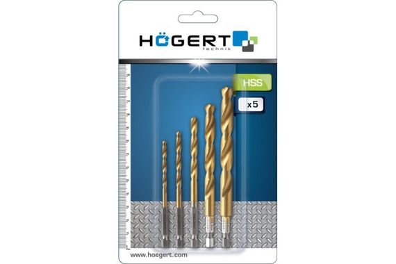 Набір свердел по металу M35-Co, HT6D180 уп 5 шт Hoegert | Зображення 1