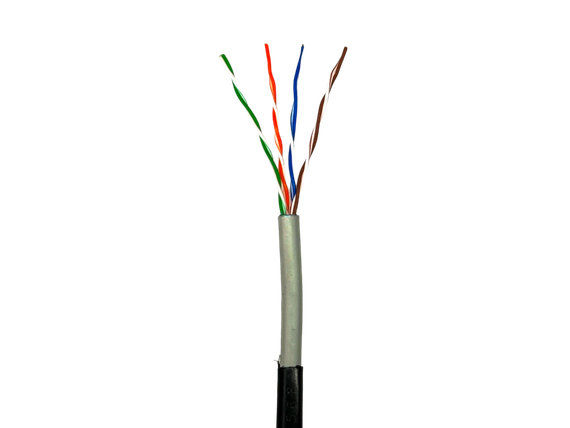 Кабель кручена пара GEAR UTP 4x2x0,51 Cat5E, CCA, PVC+PE, для зовнішніх робіт, чорний, 305m
