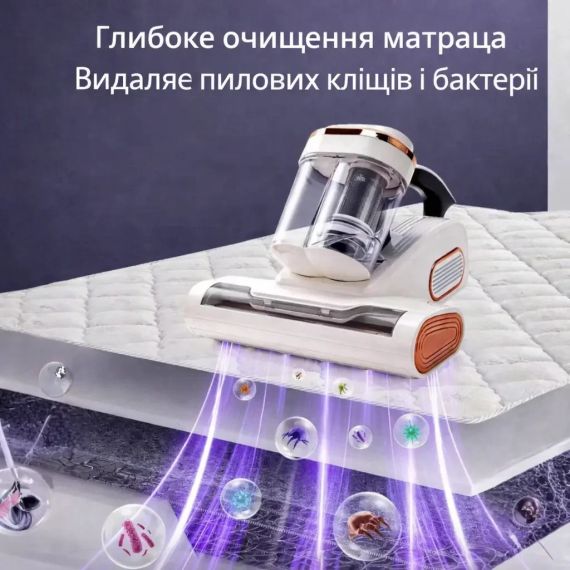 Ручной пылесос для очистки мягкой мебели, кровати, матрасов, подушек и ковров от пылевого клеща | Зображення 2