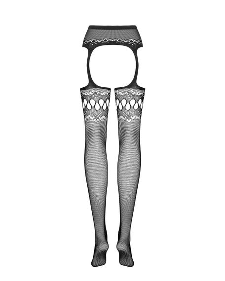 Колготки-стокинги Obsessive Garter stockings S214 Черный S/M/L | Зображення 3