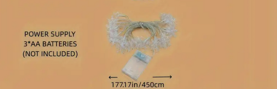 Гірлянда-світильник у формі сніжинки для різдвяних ялинок, прикрашання спальні та саду 450 см. | Зображення 1