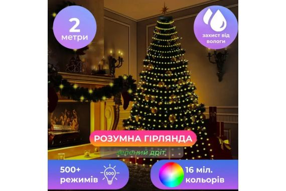 Гірлянда Смарт Кінська хвіст Bluetooth 10 ниток по 2м з пультом  (SFK-02) | Зображення 2