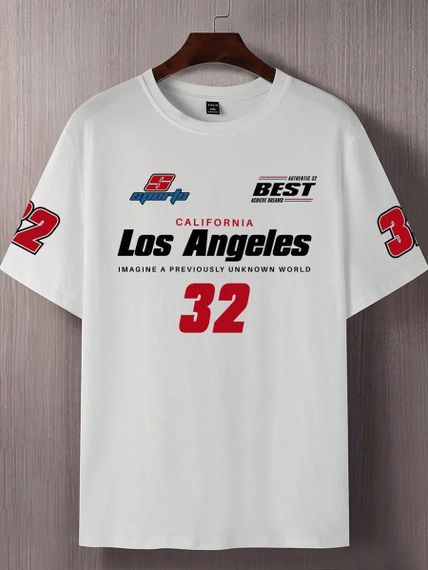 Футболка мужская с принтом повседневная S Белая