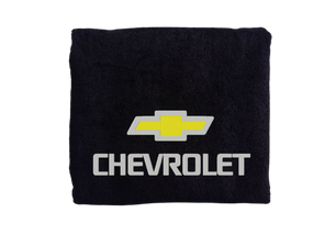 Рушник з вишивкою махровий банний 70*140 чорний автомобілісту Шевроле Chevrolet 00451