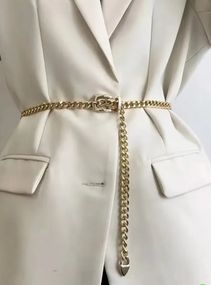 Металевий жіночий пояс ланцюг gold