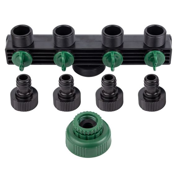 Кран розподільний з адаптерами Grad 1/2" 4-е виходи в/р 1/2"×3/4" (ABS) (5016905) | Зображення 2