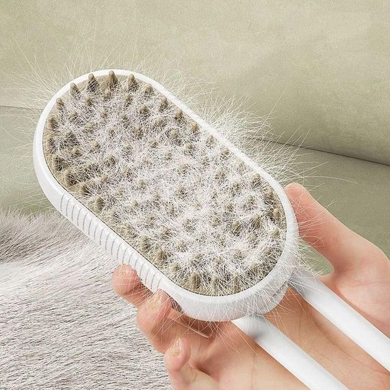 Паровая щетка-массажер для кошек и собак, с USB, Steamy Brush E-W3317 / Электрическая расческа для вычесывания | Зображення 5