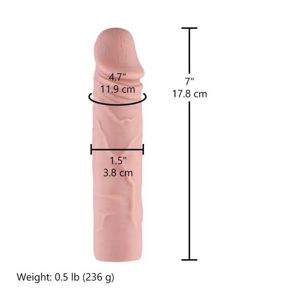 Силіконовий фалоімітатор для секс-машин Hismith 7" Silicone Dildo, система KlicLok Sex Aura | Зображення 3