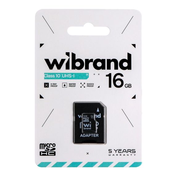 Карта Памяти Wibrand MicroSDHC 16gb UHS-1 10 Class & Adapter
