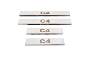 Накладки на пороги Carmos (нерж) для Citroen C-4 2005-2010 рр