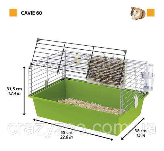 Клітка для гризунів та морських свинок Ferplast Cavie 60 58 х 38 х 31.5 см 57012411W2 | Зображення 1