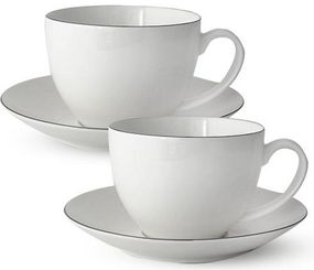 Чайний сервіз "Срібло" 280мл на 4 персони, фарфоровий