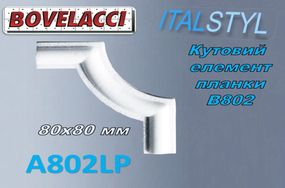 Кутовий елемент до стінової планки BOVELACCY ITALSTYL A802LP , екструдований полістирол ( XPS Polistirene