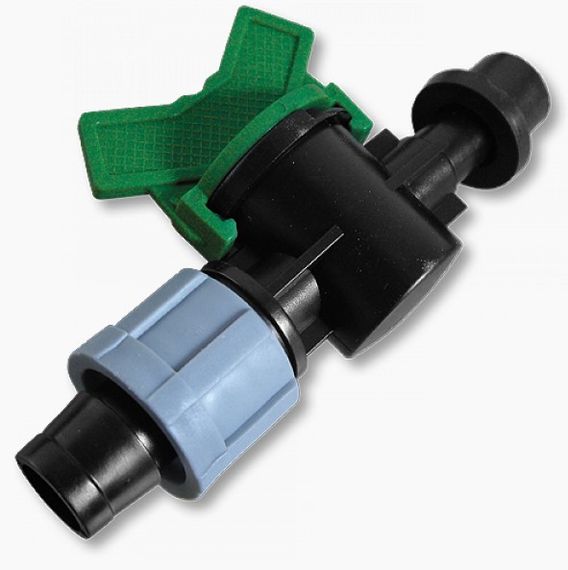 Старт-конектор Bradas з мінікраном для крапельної стрічки, в PE трубку з прокладкою 25 шт