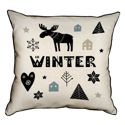 Подушка з мішковини Winter 45x45 см (45PHB_20NG003)