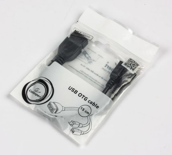 Кабель-адаптер USB OTG Cablexpert A-OTG-AFBM-04 для пристроїв, AF - Micro BM, 0.15 м. | Зображення 1