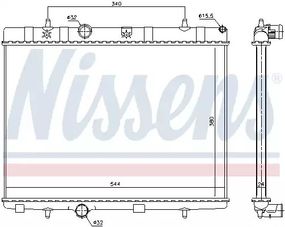 Радіатор охолодження двигуна VAUXHALL CROSSLAND, OPEL CROSSLAND, NISSENS (636007)