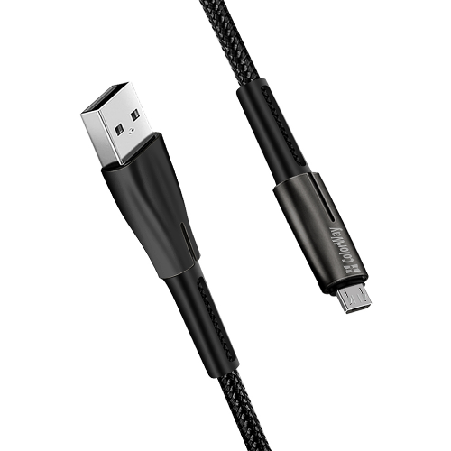 Кабель USB MicroUSB ColorWay CW-CBUM035-BK 2,4A плетений шнур 1м чорний
