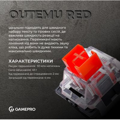 Клавиатура GamePro MK160W Hot-Swap Red Swich RGB USB UA White (MK160W) | Зображення 3