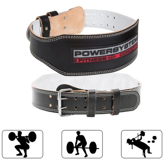 Пояс для важкої атлетики Power System PS-3100 Power шкіряний Black XXL | Зображення 5