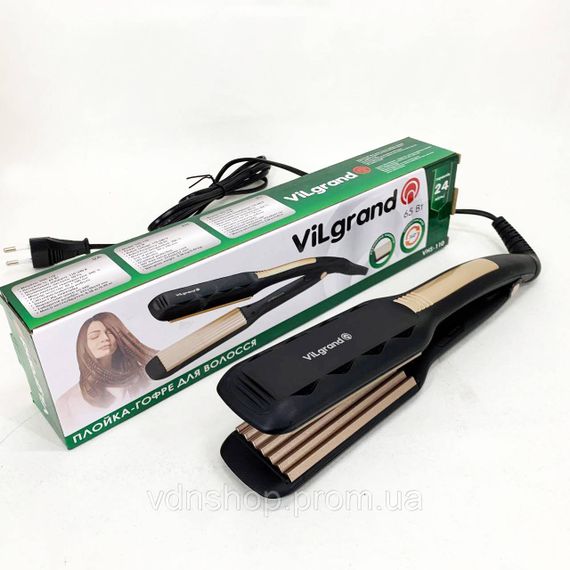 Выпрямитель для волос с турмалином ViLgrand VHS-110 65 Вт, Утюжок гофре плойка для укладки XG-61 | Зображення 3