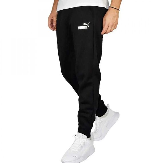 Штаны спортивные Puma Essentials Logo 586714 01 (черные, мужские, теплые, с флисом, свободные, бренд пума) | Зображення 2