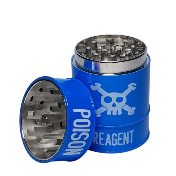 Металевий Гріндер Крешер Подрібнювач Для Тютюну «Poison Barrel Grinder Blue» | Зображення 1