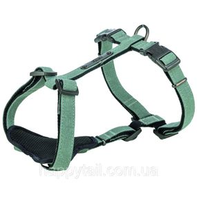 Шлея Trixie CityStyle H-harness для собак бавовна L-XL 75-120 см 25 мм світло-зелена