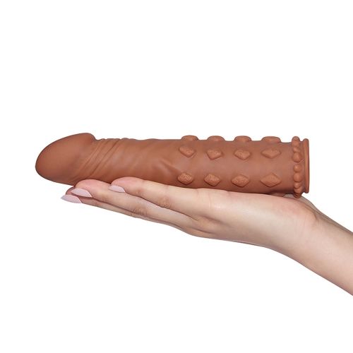 Насадка на член - Pleasure X-Tender Penis Sleeve Add 2" Brown | Зображення 3