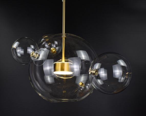 Люстра світлодіодна підвісна LED світильник для квартири на стелю лед 26330 Бронза 50-180х51х51 см. | Зображення 5