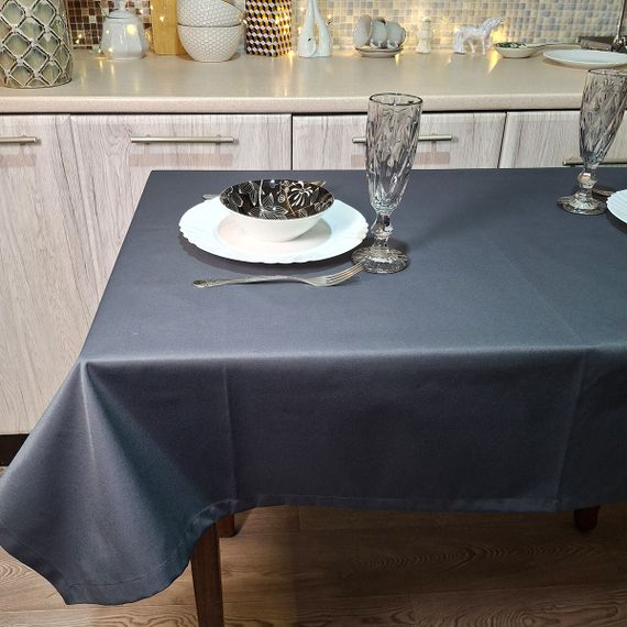 Скатертина SoundSleep Loisa водостійка 130х180 см темно-сіра (2800004658362) | Зображення 1