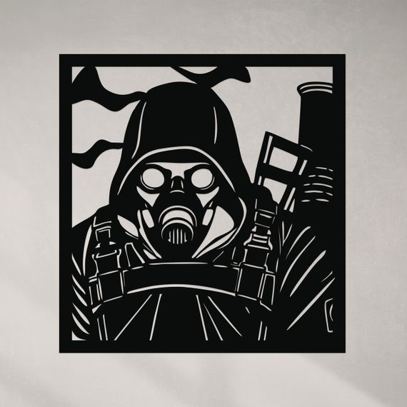 Панно декоративне картина на стіну Сталкер персонаж LED підсвітка 16 кольорів пульт 380х400 acr-p000274 | Зображення 9