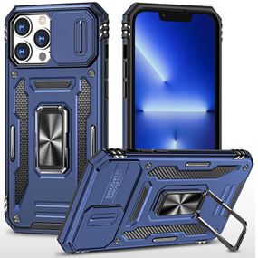 Ударопрочный чехол Camshield Army Ring для Apple iPhone 12 Pro / 12 (6.1") Синий / Navy