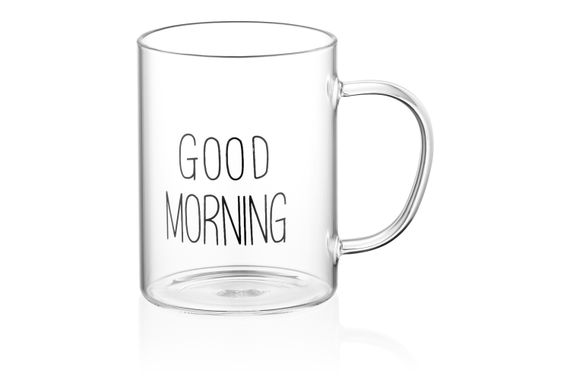 Набір чашок ARDESTO з ручками Good Morning , 420 мл, 2 од., боросилікатне скло (AR2642BMR) | Зображення 2