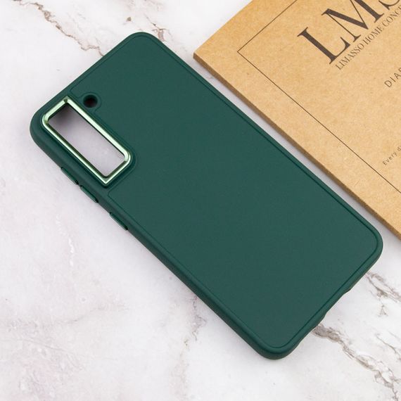TPU чохол Bonbon Metal Style для Samsung Galaxy S21 FE Силікон, Зелений/Pine green | Зображення 3